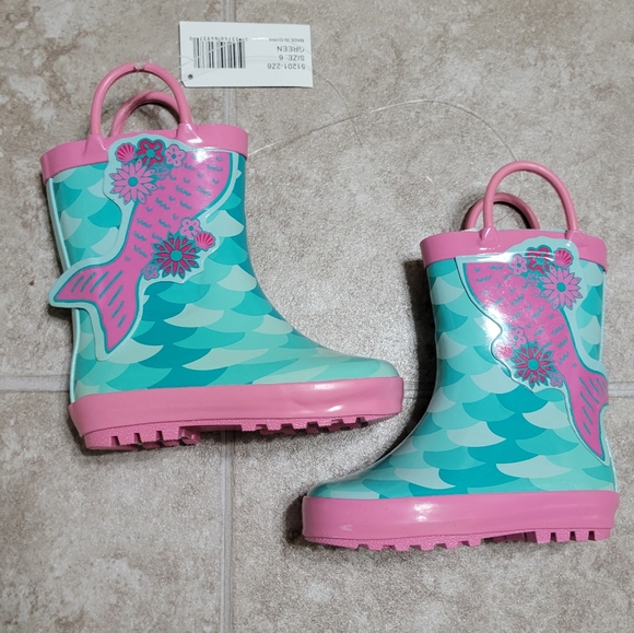 Lilly of New York Shoes Mermaid Tail Rainboots Baby Girl Size 5 Or